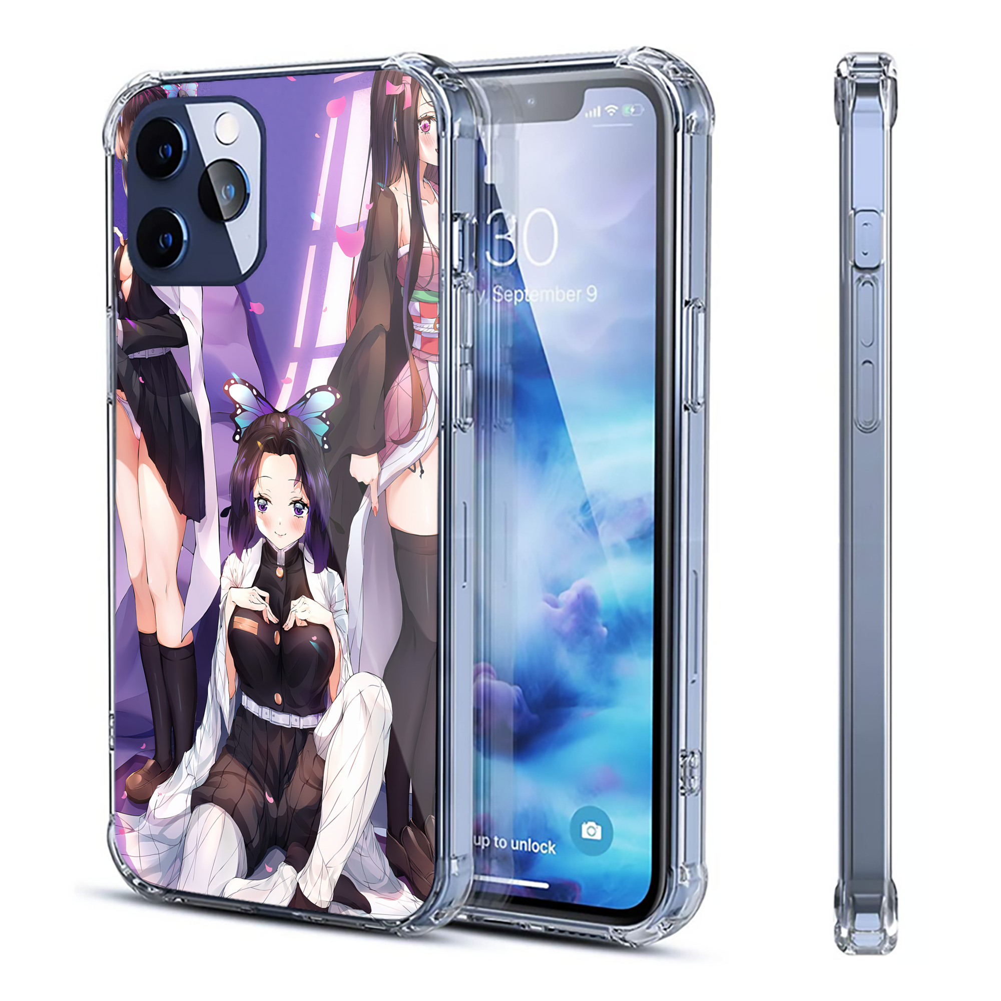 （画像用） 鬼滅の刃（きめつのやいば）竈門 禰󠄀豆子／かまど ねずこ Kamado Nezuko 【iPhone 12シリーズ対応】透明スマホケース（クリアソフトケース）